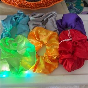 Colorful Satin Scrunchies Set